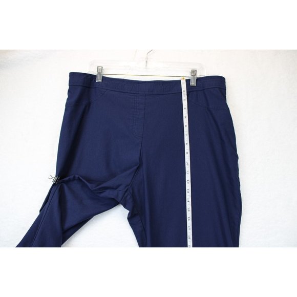 Laura Scott  Pull On Ankle Pants Women XXL  Straight Leg Stretch Comfort Blue - Picture 9 of 10
